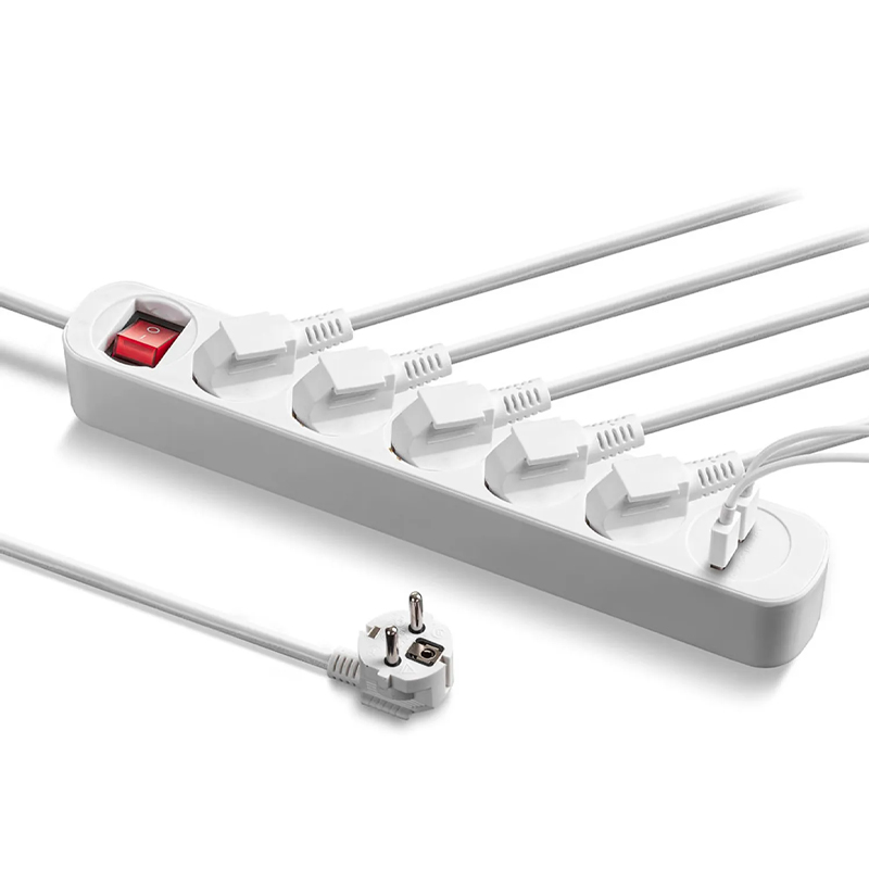 Prelungitor cu comutator, 5 prize + 2 USB, 3x1.5mm / 1.5m, 230V, Trotec, tip PVH5