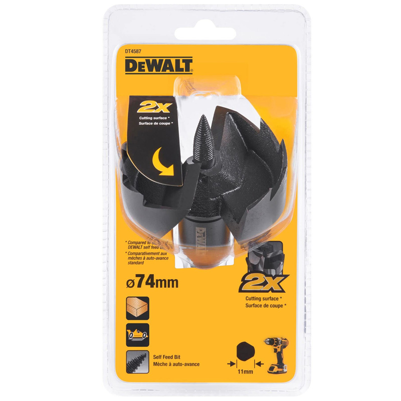 Burghiu freza pentru lemn, DeWalt tip Forstner, 74mm