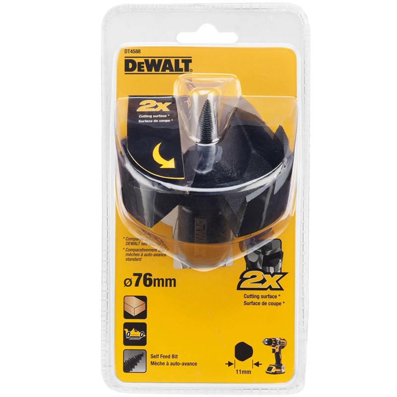 Burghiu freza pentru lemn, DeWalt tip Forstner, 76mm