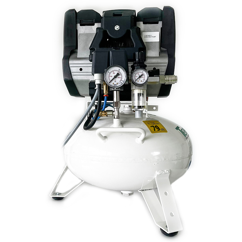 Compresor medical silentios TEHNIK-AIR 24/XS88 | pentru un scaun dentar, 140 l/min, butelie 24 l, 9 bar