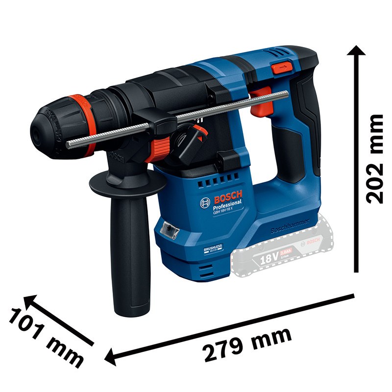 Ciocan rotopercutor SDS-plus 18V, SOLO, ONECHUCK, KICKBACK CONTROL, Bosch GBH 18V-18 X