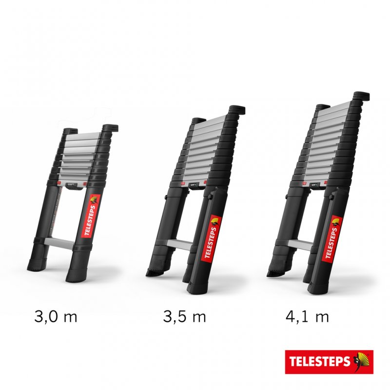Scara telescopica, Telesteps, lungime extinsa 3.5m, 11 trepte 80mm, cu stabilizatoare, tip Prime-Line 3.5S