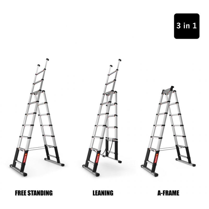 Scara telescopica multifunctionala, Telesteps, 3.0m, 9 trepte 80mm, tip Combi-Line 3.0