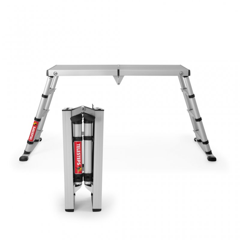 Scara telescopica cu platforma, Telesteps, 3 trepte 65mm, inaltime max. platforma 0.88m, inaltime max. de lucru 2.88m, tip Solid Line 