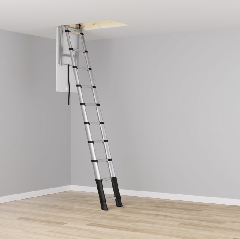 Scara telescopica pentru pod / mansarda, Telesteps, 9 trepte 40mm, inaltime pod 2.25 - 2.45m, tip LOFT-MINI