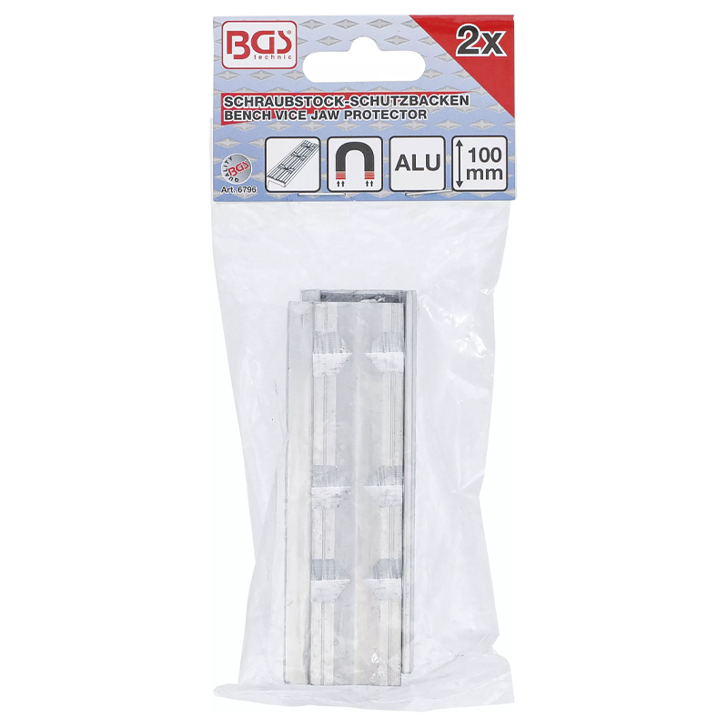 Bacuri protectie menghina 100mm, aluminiu cu profil in V pentru tevi, BGS