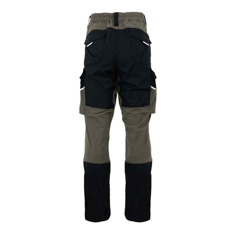 Pantaloni de lucru, talie strecth Elastico, verde-negru, marimea XL