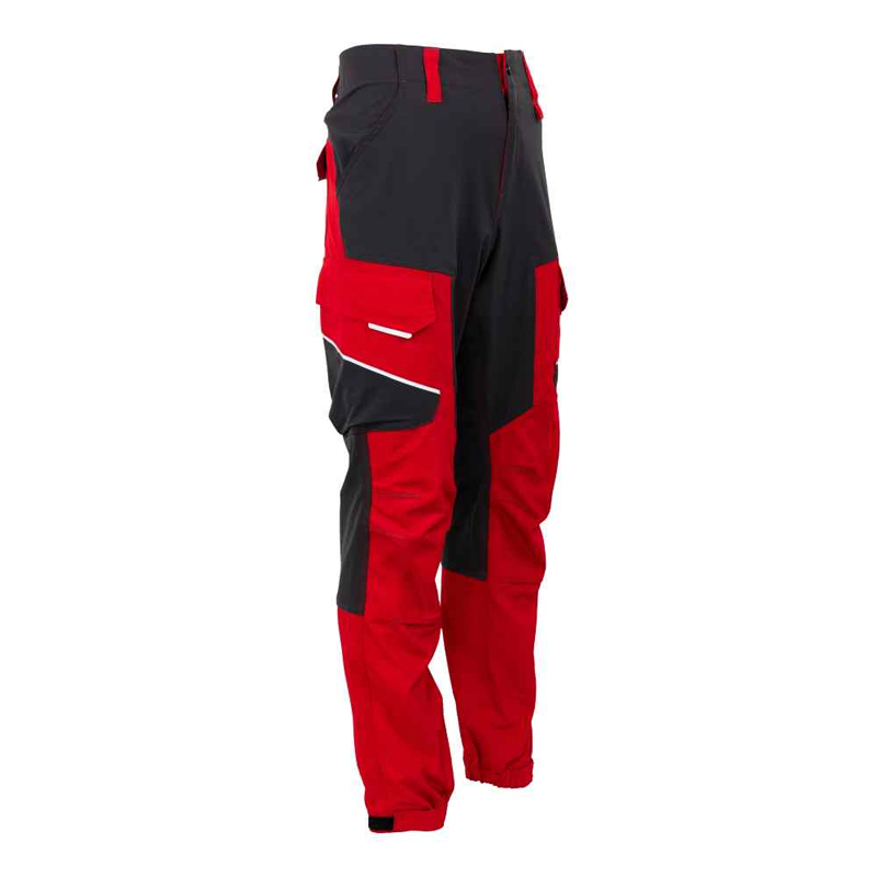 Pantaloni de lucru, talie strecth Elastico, rosu-gri, marimea M