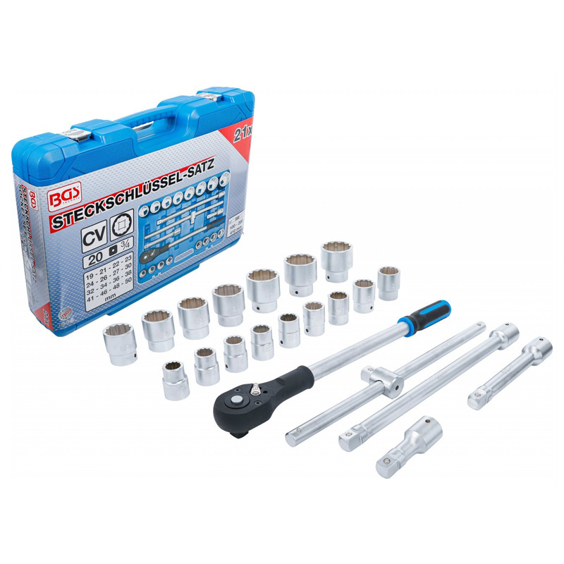 Set 21 piese, chei tubulare 3/4