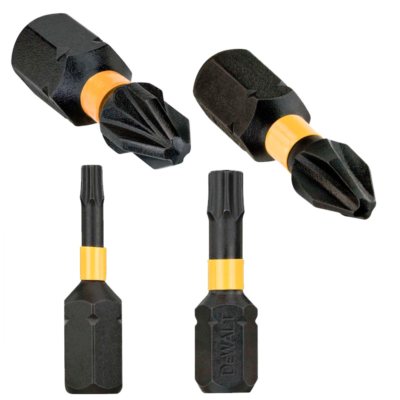 Set 14 accesorii pentru insurubare, 12 biti de impact FLEXTORQ Extreme Impact Torsion, 25 mm, 2 prelungitoare biti, tip DT70574T-QZ