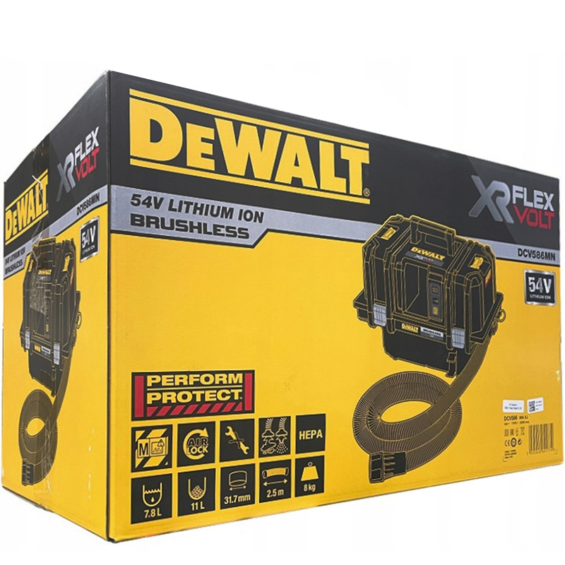 Aspirator uscat/umed XR Flexvolt Li-Ion DeWalt cu acumulatori, 2 x 6Ah, Clasa M, conexiune WiFi