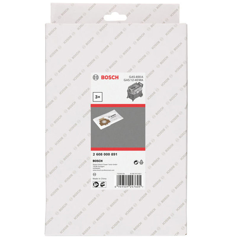 Set 3 saci de fleece pentru aspiratoarele Bosch GAS 12-40 MA si GAS 400