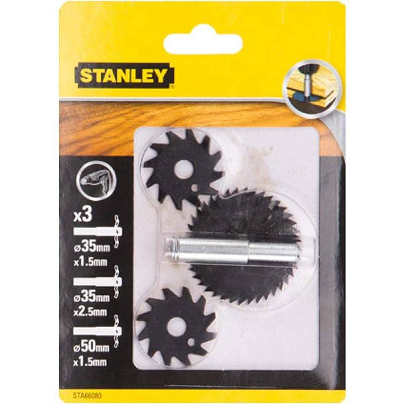Set 3 freze circulare pentru lemn, 8 mm, Stanley tip STA66080-QZ