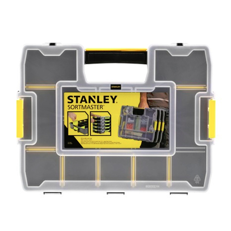 Organizator STANLEY® SORTMASTER® JUNIOR 14 compartimente, 370x290x67 mm cu incuietori metalice