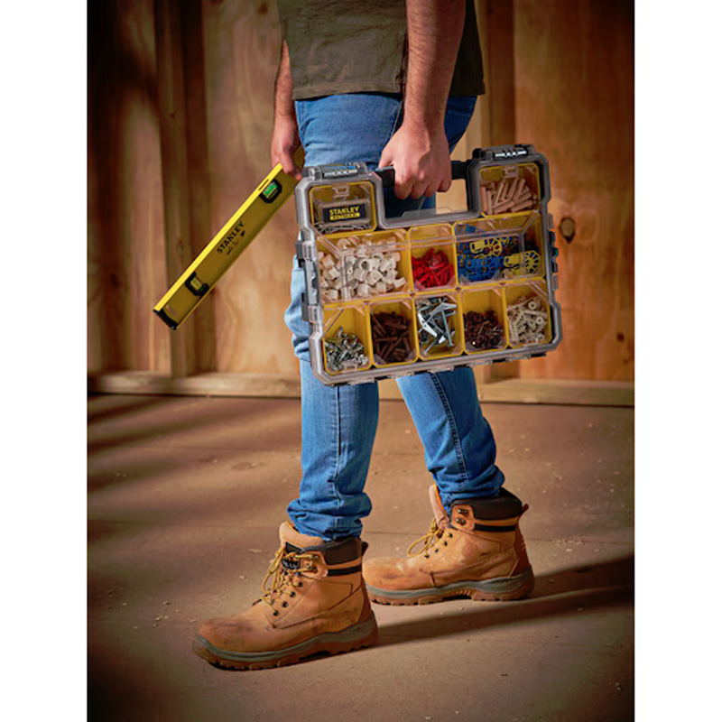 Organizator profesional ingust STANLEY® FATMAX® 8 compartimente, 450x360x80 mm cu incuietori metalice