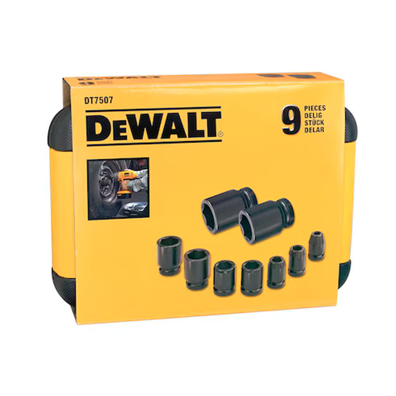 Set 9 piese, 8 chei tubulare de impact scurte, 10 - 27 mm, 1/2