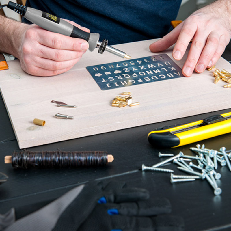 Set ciocan pentru pirogravura in lemn, 15 - 30W, cu 22 accesorii,  Far Tools tip FT-115411