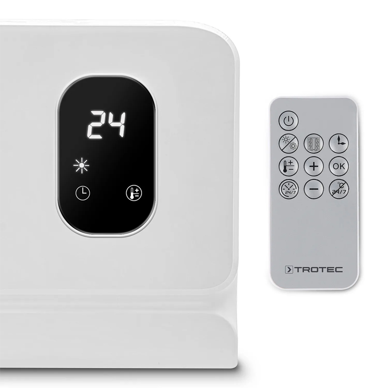 Incalzitor electric de perete, Trotec, monofazat cu ventilator si telecomanda/termostat digital, tip TFC-W27E