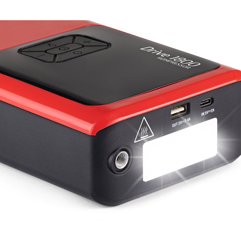 Robot de pornire portabil 12V Li-Po, multifunctional (include compresor aer) 5 moduri, Telwin DRIVE 1800 Kompresor 