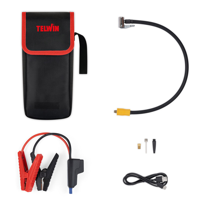 Robot de pornire portabil 12V Li-Po, multifunctional (include compresor aer) 5 moduri, Telwin DRIVE 1800 Kompresor 