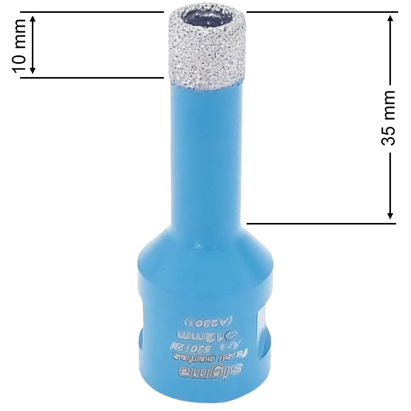 Carota diamantata pentru placi ceramice, 12 mm, prindere M14, SIGMA