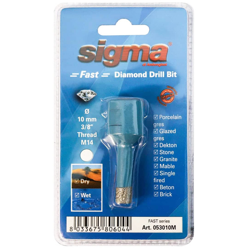 Carota diamantata pentru placi ceramice, 10 mm, prindere M14, SIGMA