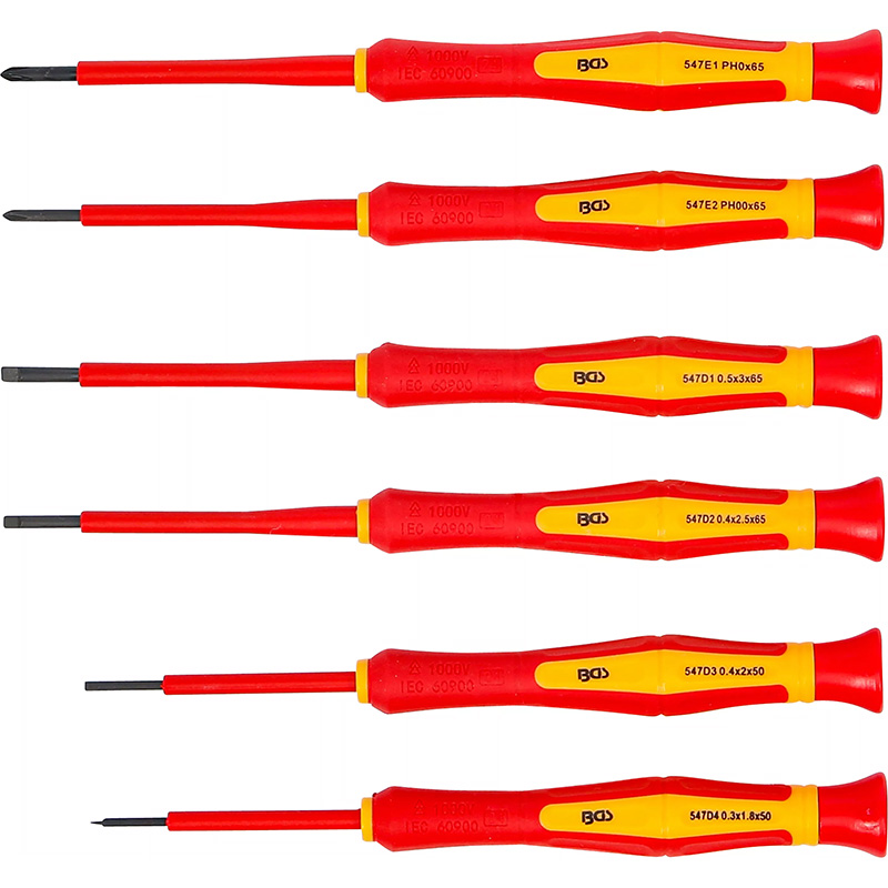 Set 6 surubelnite de precizie pentru electricieni, izolate VDE 1000V, BGS 35883