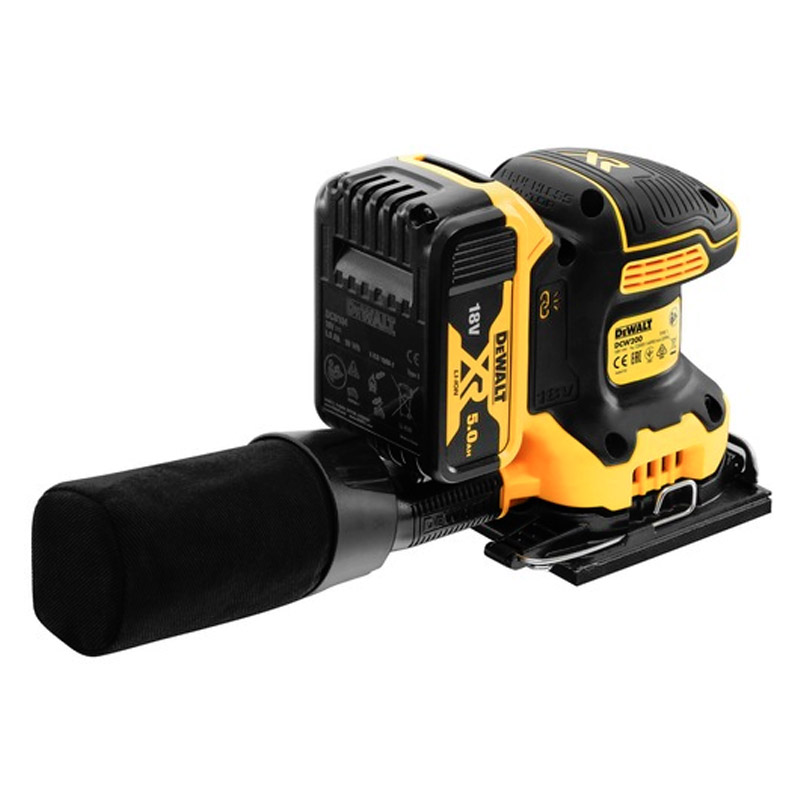 Slefuitor cu vibratii cu acumulatori 18V XR 2x 5.0Ah, DeWalt tip DCW200P2-QW