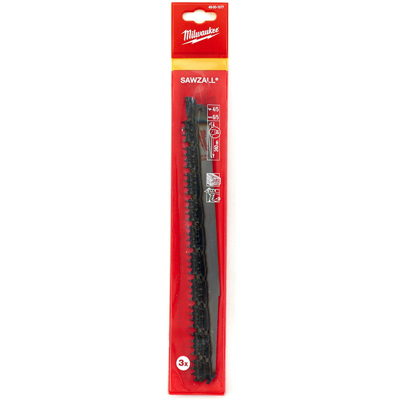 Pânze fierăstrău sabie MILWAUKEE 240mm / 5.5 mm - pentru lemn, set 3 bucati