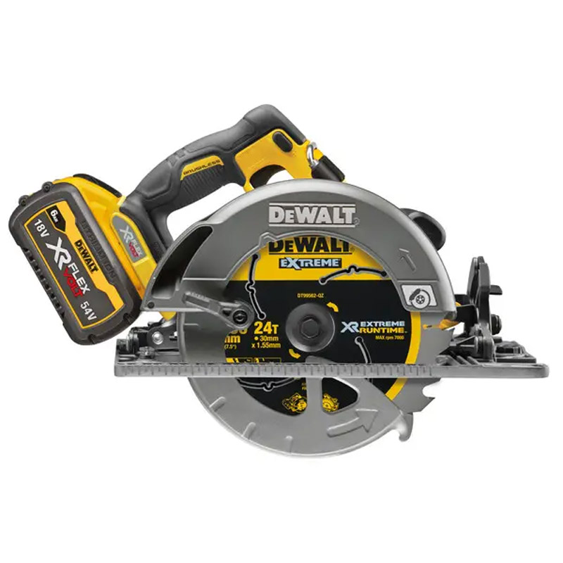Fierastrau circular 190 mm, cu acumulatori Li-Ion XR FLEXVOLT 54 V 2x 6.0 Ah, DeWalt tip DCS579T2-QW