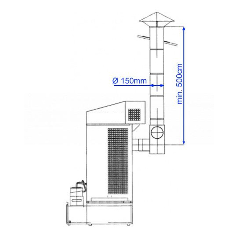 Incalzitor cu ulei ars MTM 30-52 RR ECO WARM - 52 kW, evacuare dreapta