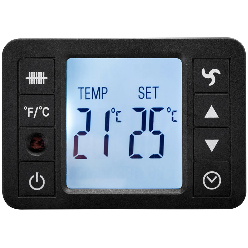 Convector electric TROTEC TCH 2312E Design Drept - 2300W, negru, cu telecomanda