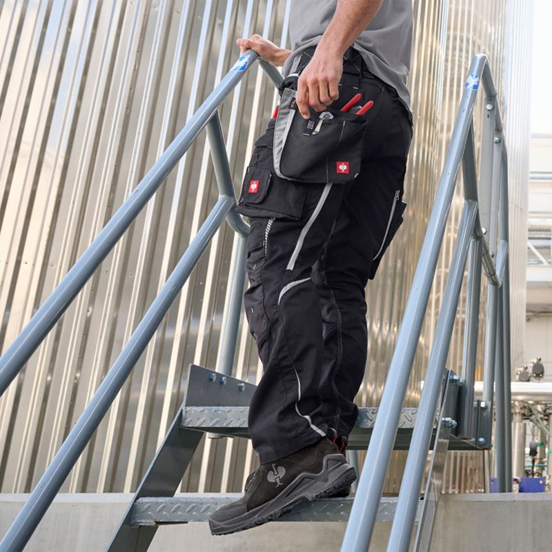 Pantaloni de lucru ergonomici Strauss, e.s.motion 2020, negru-platina, marimea 48