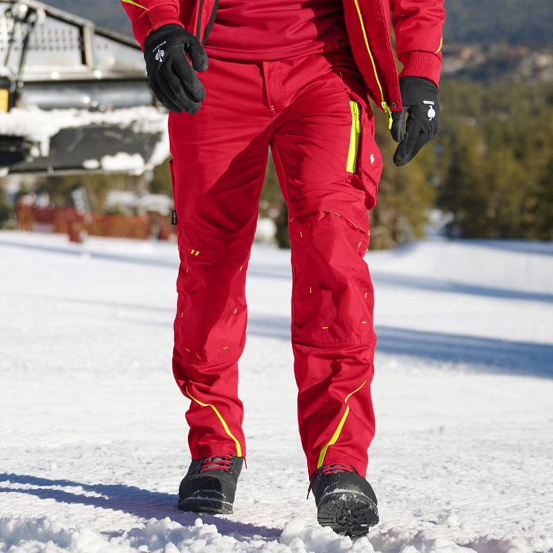 Pantaloni de lucru ergonomici Strauss, e.s.motion 2020, rosu/galben fosforescent, marimea 38