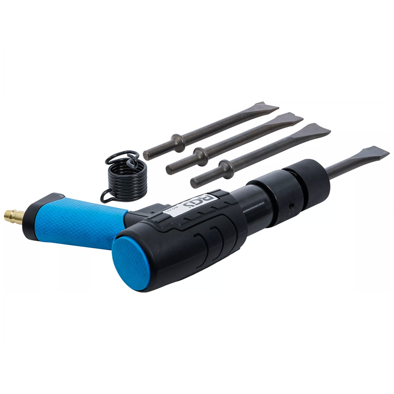Set ciocan cu impact pneumatic profesional BGS pentru daltuire, cu mandrina rapida cu adaptor si 4 dalti, 10 mm, 