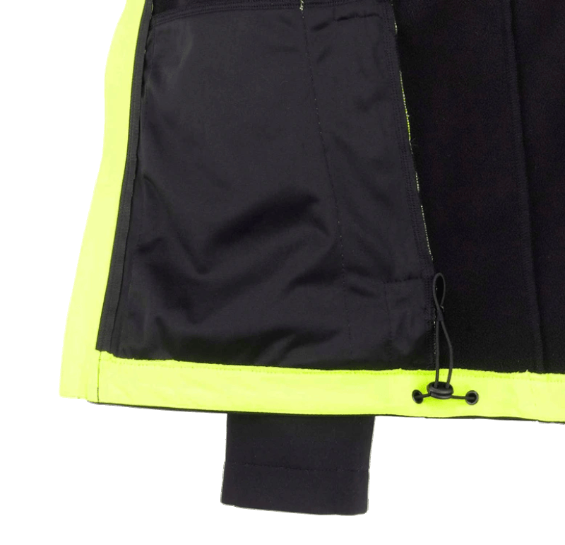 Geacă Softshell de lucru Strauss, e.s. motion 2020, negru-galben/portocaliu fosforescent, marimea S 