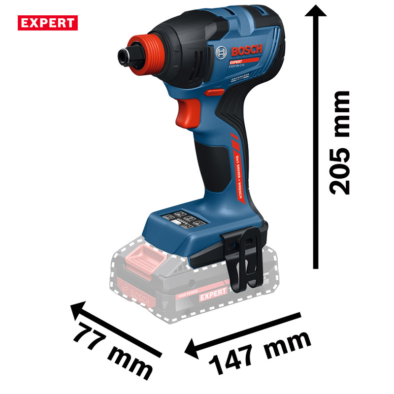 Masina de insurubat cu impact si acumulatori 18V, BOSCH Profesional EXPERT L-BOXX, patrat 1/2 + hex. 1/4