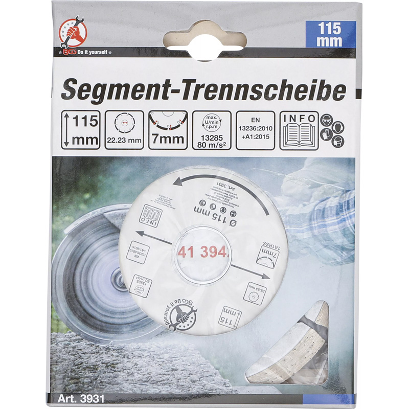 Disc diamantat BGS 3931 - 115x22.2 mm, pentru materiale de constructii