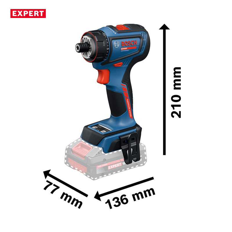 Masina de gaurit si insurubat cu acumulatori 18V 2x 4.0Ah, BOSCH Profesional EXPERT L-BOXX, 65 Nm, tip EXSR 18V-90FC EXPERT 6 in 1 cu sistem GFA 18-H+M (SOLO)