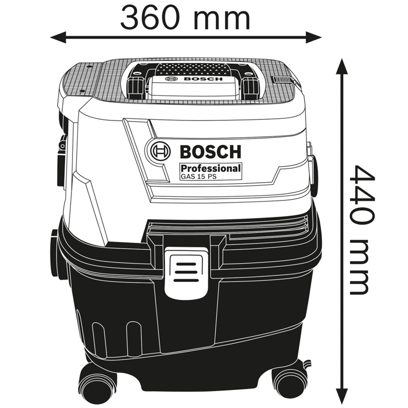Aspirator uscat/umed BOSCH GAS 15 PS - 1500 W, 15 l