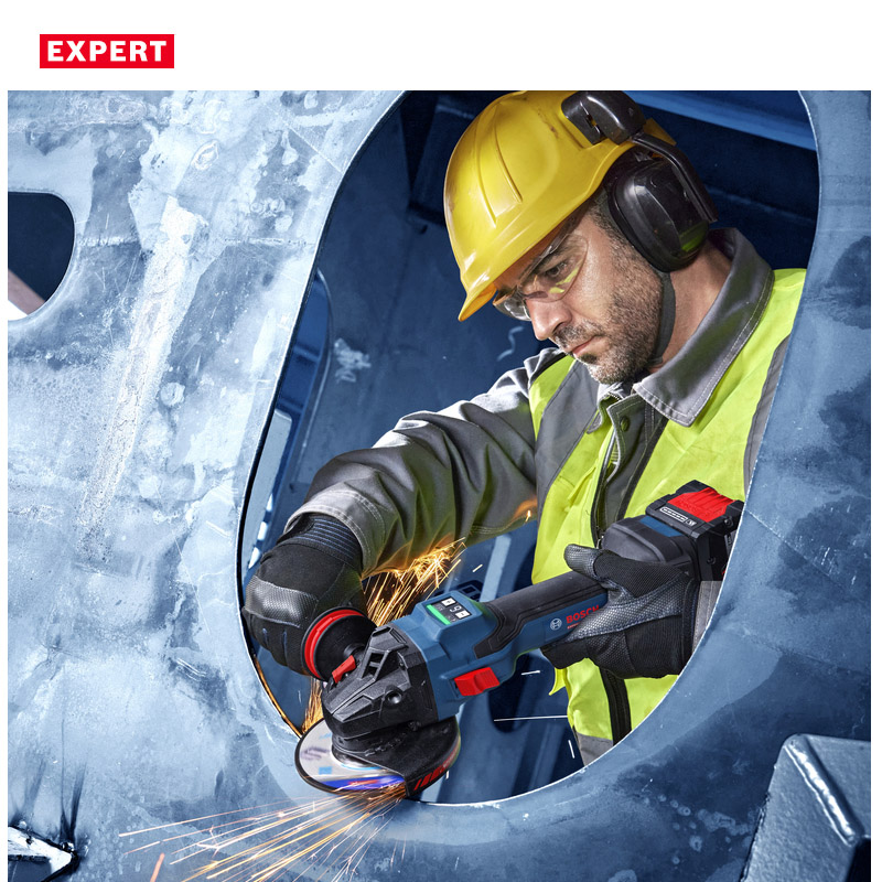 Polizor unghiular cu acumulatori 18V 2x 8.0Ah BOSCH BITURBO Profesional EXPERT L-BOXX, 125 mm, tip EXWS 18V-15S EXPERT