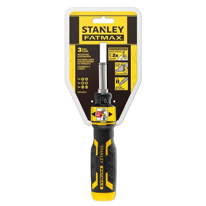 Surubelnita Speed Drive Stanley FATMAX cu clichet si 3 biti (cu doua capete)