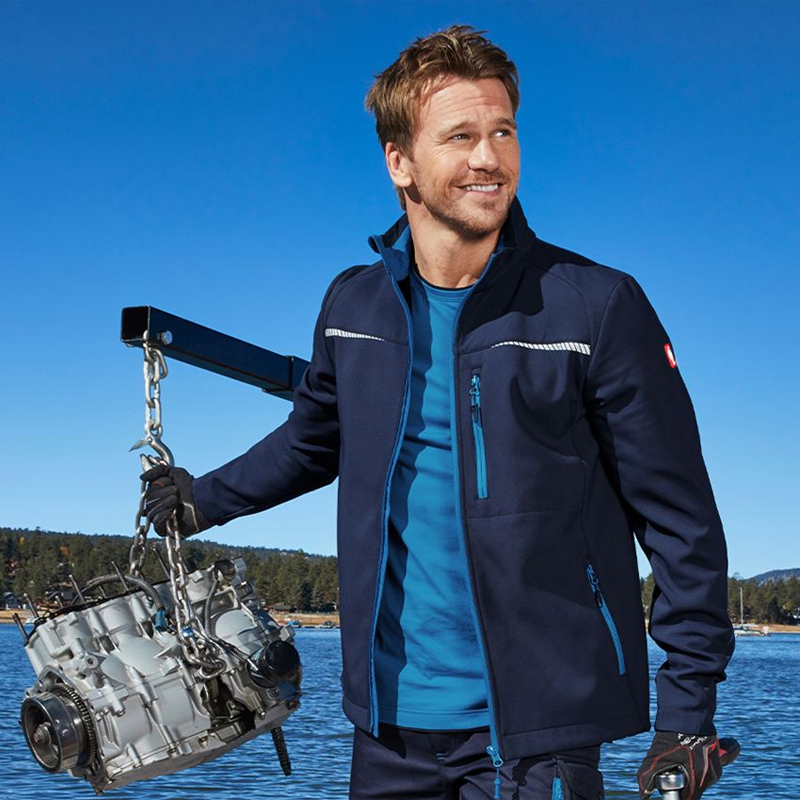 Geacă Softshell de lucru Strauss, e.s. motion 2020, albastru-inchis/albastru, marimea M