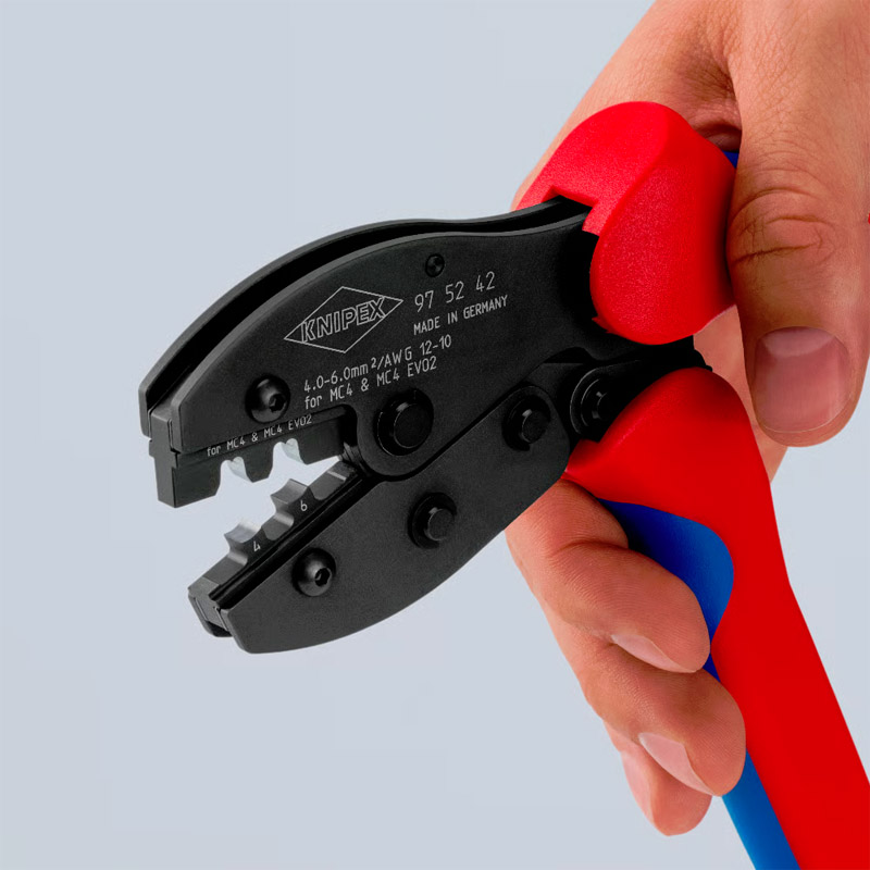 Cleste de sertizare panouri solare KNIPEX PreciForce pentru conectori MC4®/MC4® Evo 2, 4.0 / 6.0 mm²