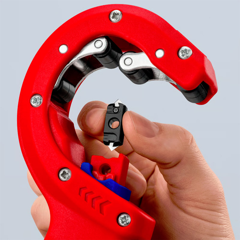 Dispozitiv pentru taiat tevi din plastic KNIPEX DPT50, diametru max.de taiere Ø50 mm, taiere dintr-un pas
