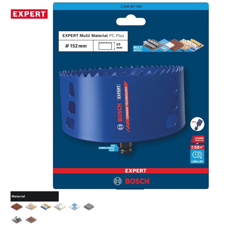 Carota profesionala BOSCH EXPERT Multi Material Power Change Plus, 111 x 60 mm