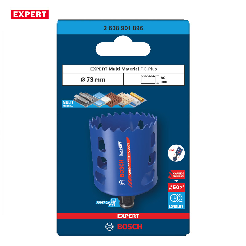 Carota profesionala BOSCH EXPERT Multi Material Power Change Plus, 73 x 60 mm