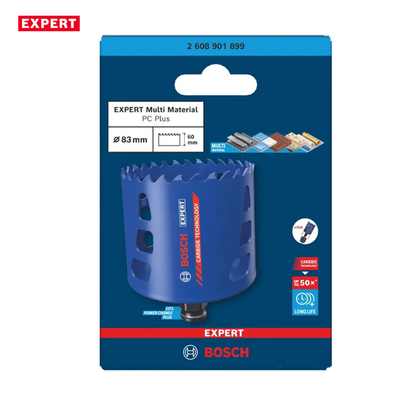 Carota profesionala BOSCH EXPERT Multi Material Power Change Plus, 83 x 60 mm
