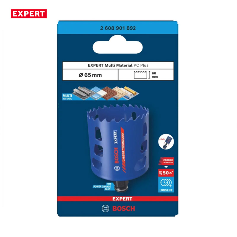 Carota profesionala BOSCH EXPERT Multi Material Power Change Plus, 65 x 60 mm