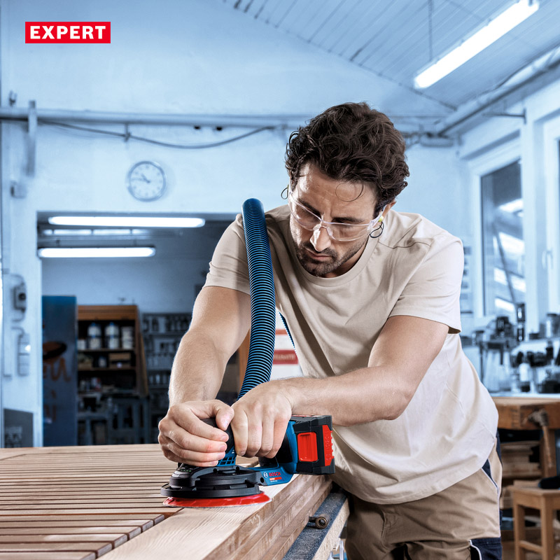 Slefuitor cu excentric si acumulatori 18V Li-Ion BOSCH EXPERT, 150 mm, L-BOXX, tip EXEX 18V-150-5 EXPERT SOLO